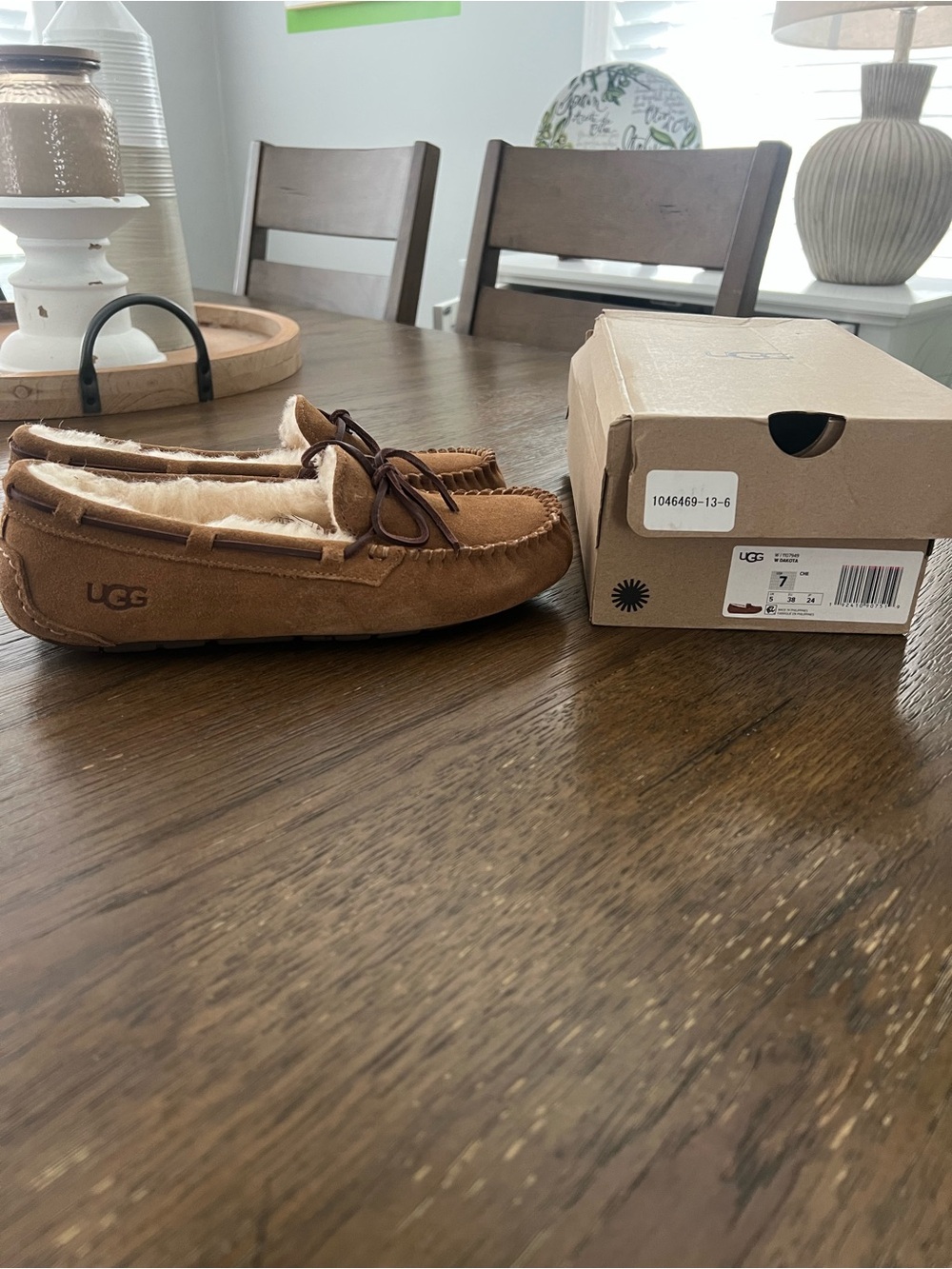 UGG Chestnut Brown Dakota Moccasin Slippers
